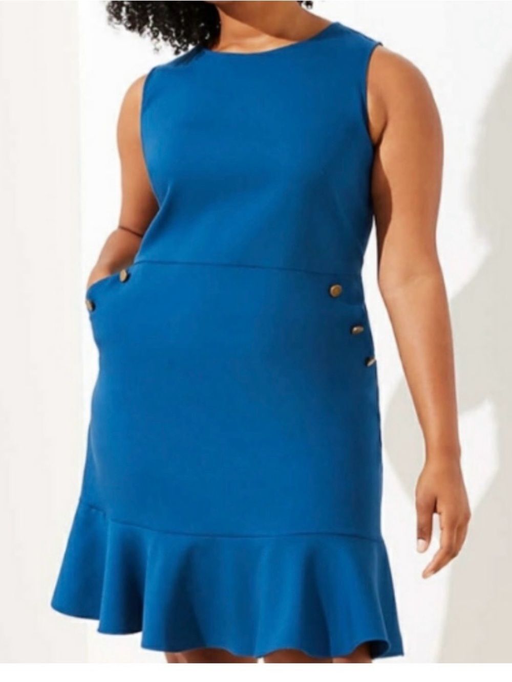 NWT Loft plus Sheath Jumper Dress in a Teal Blue size 22